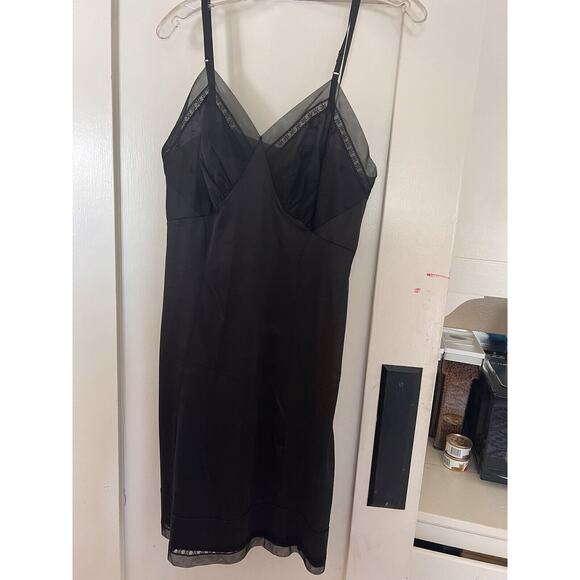Vintage Other - Vintage Seamprufe Sz 38 tall Nylon Black Full Slip Dress 1950's Sissy Pinup